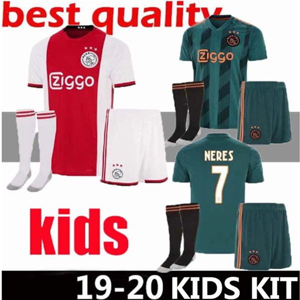 

19 20 ajax fc kid kit occer jer ey 2019 2020 ajaxa kid hirt 4 de ligt 7 nere 10 tadic 21 de jong kid football hirt kit