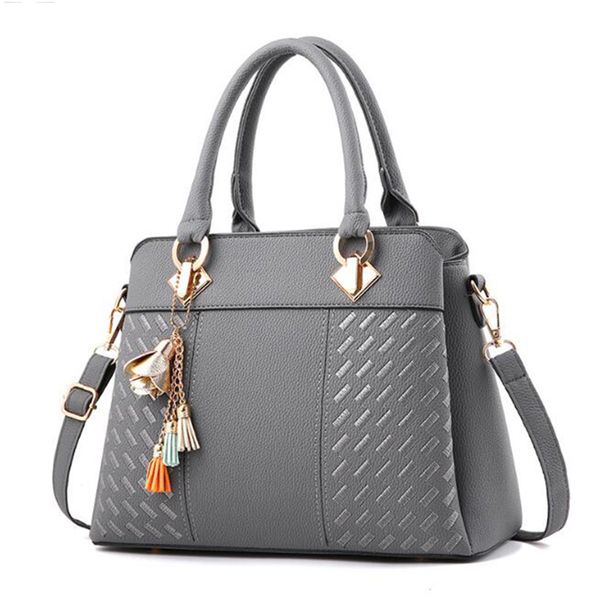 

fashion women handbags tassel pu leather totes bag handle embroidery crossbody bag shoulder lady simple style hand bags