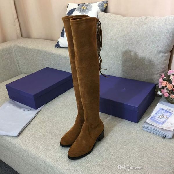 

snow winter boots classic australian women bailey bowknot tall designer ladies girl booties over the knee thigh high boot xf19082004, Black