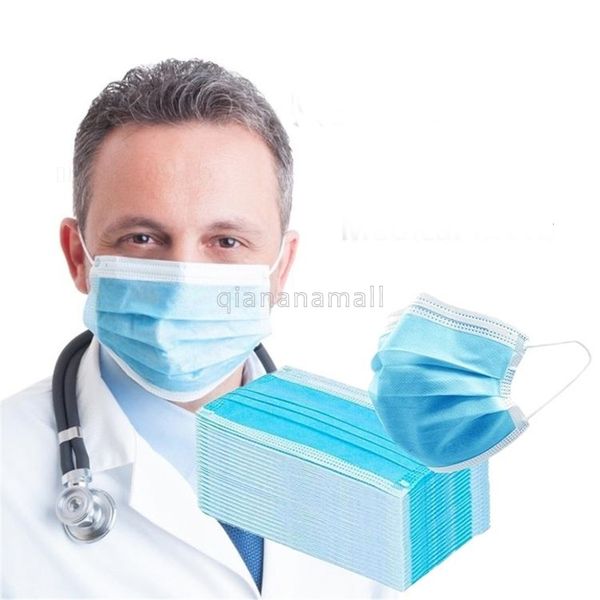 

thick disposable 3 layer mask dust breathable earloop sanitary 50pcs men and women face masks maschere breathing myik