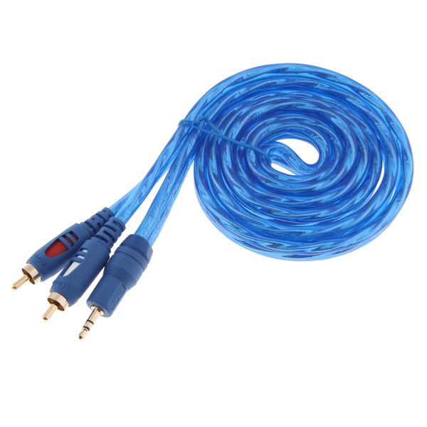 

1.5m/5ft 3.5mm to 2rca m/m audio auxiliary stereo splitter cable gold plated