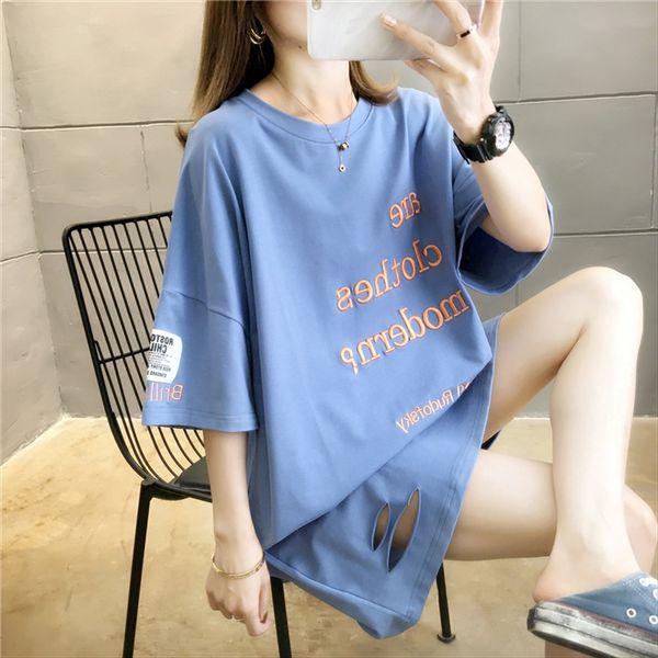 

новая одежда одежды для беременной футболки одежды для беременного платья летнего платья майка средней длиной вышитых большого размера свобо, White