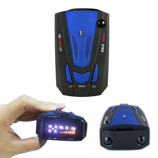 

english russian 360 degrees car vehicle speed control detector v7 speed voice alert warning device led display