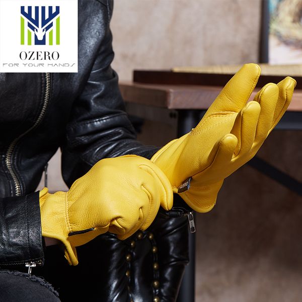 

ozero deerskin motorcycle racing gloves man sports moto motocross anti cold anti slip snowboard climbing hiking ski gloves 8002