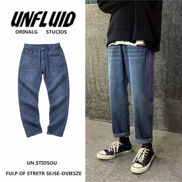 

men's jeans wholesale 2021 fashion casual hip hop loose wide-leg pants youth autumn straight korean trendy cropped, Blue