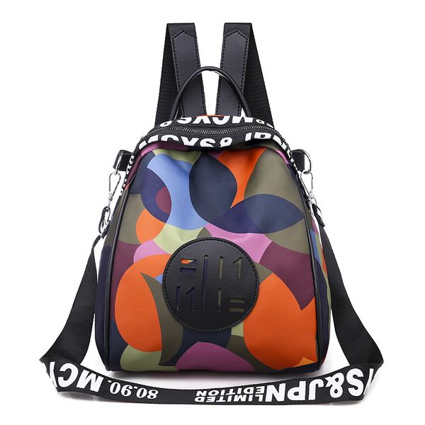 

cross border shoulder small backpack oxford cloth printed middle school students school bag outdoor oxford cloth messenger backp
