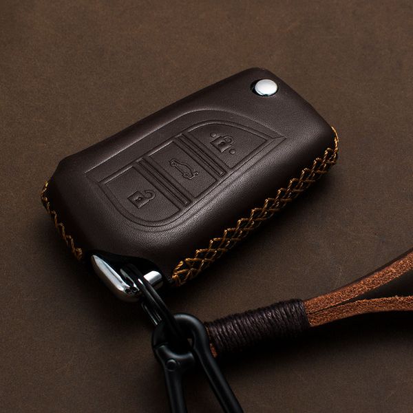 

1 pcs genuine leather car key case key cover for yaris camry corolla prado reiz crown rav4 hilux shell bag