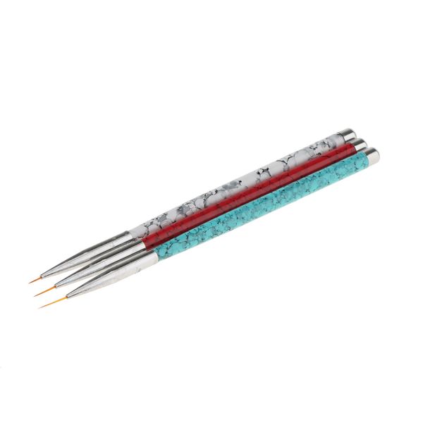 

3pcs uv gel liner brush set painting dotting pen nail art tips tools