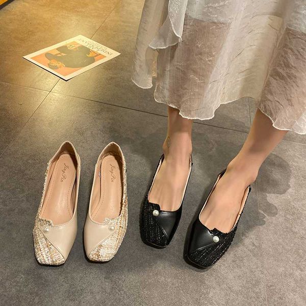 

summer shoes ladies women's heels modis female footwear casual sneaker elegant square toe shallow mouth all-match 2020 on heels, Black