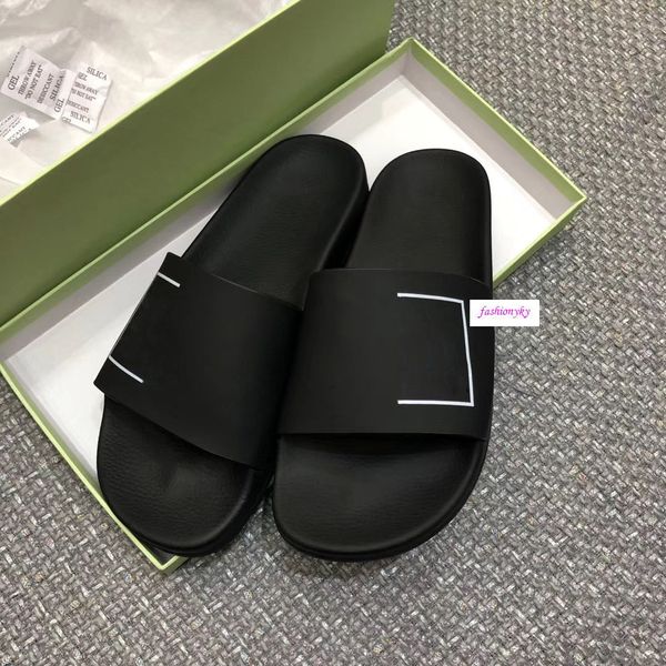 

off leisure indoor beach slippers white printing couple slippers, Black