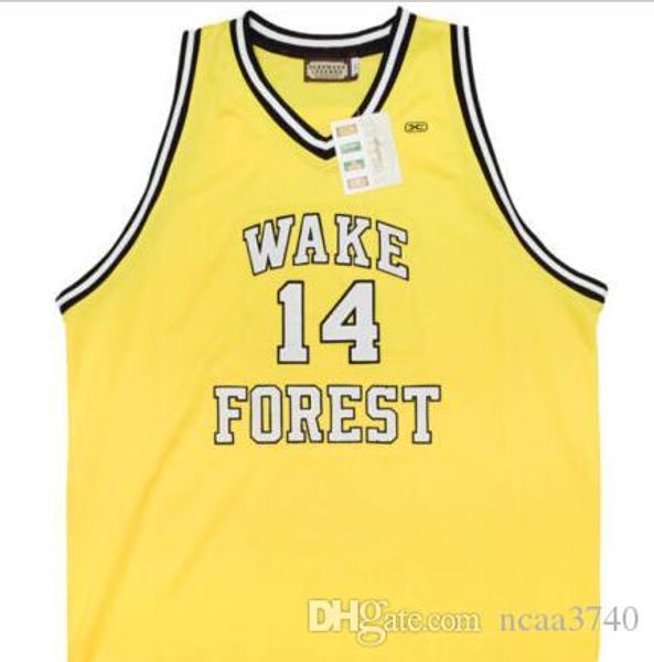 

custom men youth women vintage #14 tyrone bogue wake forest demon deacons basketball jersey size s-4xl or custom any name or number jersey, Black