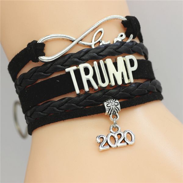 

dgw trump 2020 multi-layer bracelet handmade infinity love charm bracelets fashion jewelry for women men gift ing, Golden;silver