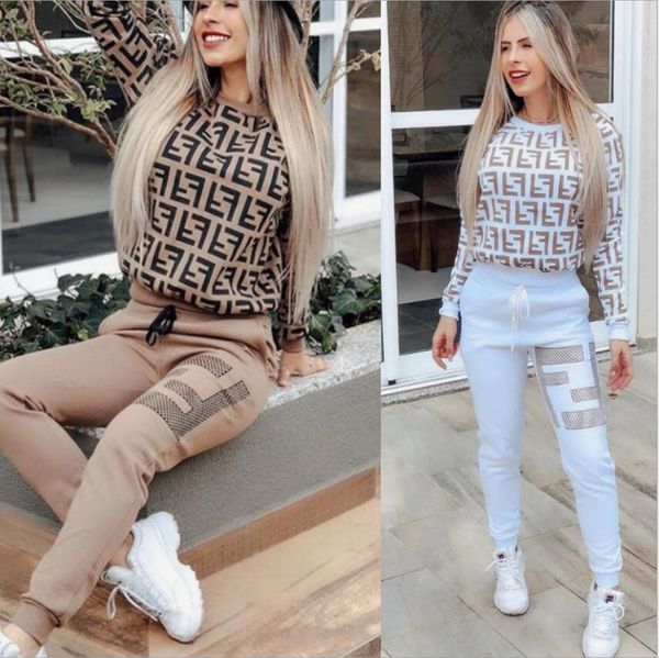 

women design 2 piece set jogger tracksuit embroidery luxury dc fendi hoodie leggings outfits sweatshirt tights sportswear bodycon pant, Gray