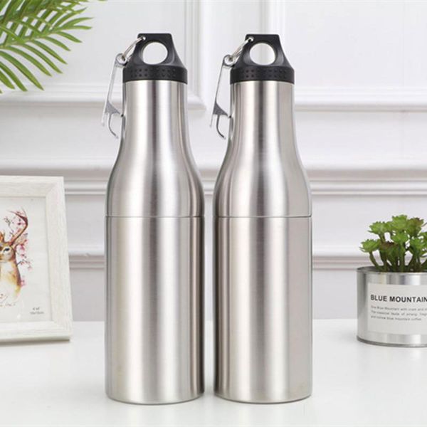 

portable for travel camping bpa 350ml vacuum insulation water bottle shaped cooler,double wall 304 stainless steel