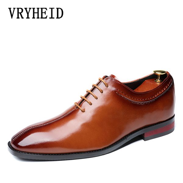 

vryheid brand classic business men's dress shoes fashion elegant formal wedding shoes men slip on office oxford for men, Black