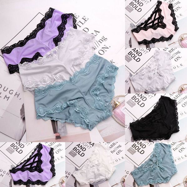 

women polychromatic soft underpants seamless lingerie briefs hipster underwear panties fashion in 2019, White