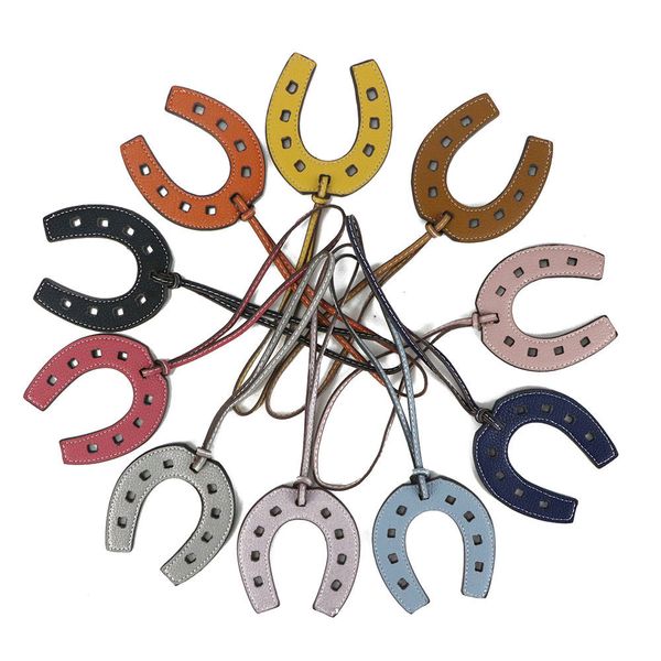 

PU Leather Horse Hoof Horseshoe Keychains Handbag Key Chains Ring Holder Charm Women Bag Purse Accessories