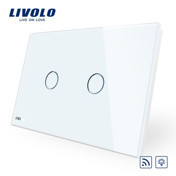 

livolo au / стандарт сша switch, ivory white crystal стеклянная панель, 110 ~ 250v / 50 ~ 60hz беспроводной диммер дистанционного переключат