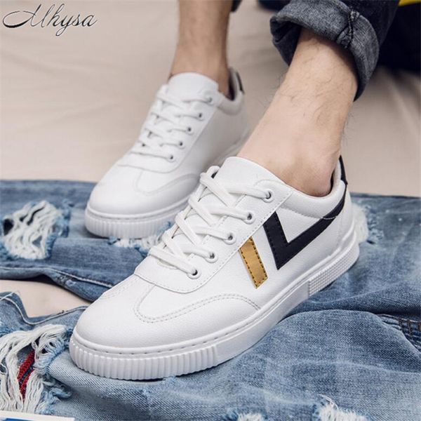 

2019 new spring autumn men fashion casual shoes breathable resistant shoes comfort white round toe lace up sneakers, Black