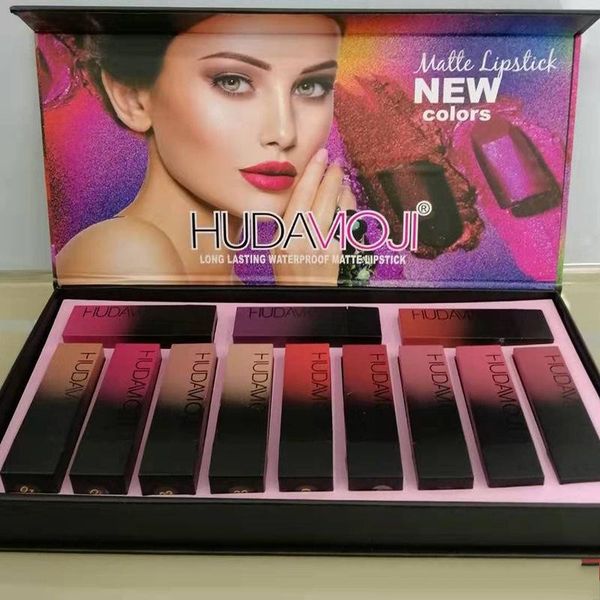 

2019 new huda moji 12 color hudamoji matte lip tick palette cream lip makeup long la ting co metic limited edition lip glo