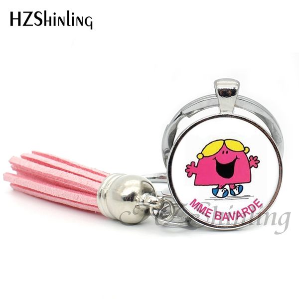 

2019 fashion quote tassel keyring mme coquette keychain silver round jewelry glass cabochon key chain gifts for women tak--89, Slivery;golden