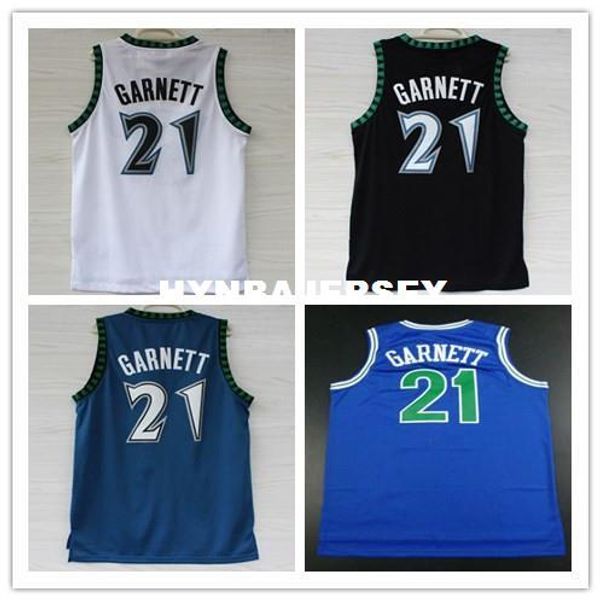 

men's 21 kevin garnett jersey, white blue black embroidery logo retro retro garnett basketball jerseys bn309 ncaa colleg, Black;blue