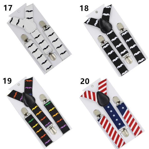 

print baby braces boys children clip-on suspender y-back child elastic suspenders mustache design, Black;white