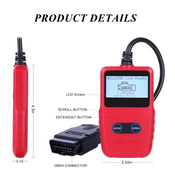 

vc309 car odb2 tool obd ii eobd car diagnostic tool code scanner fault reader