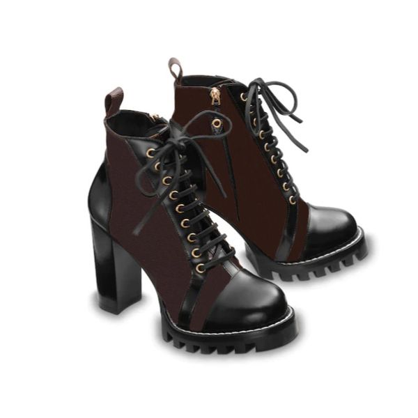 

fashion designer women's ankle boots brand women's boots thick with cowskin female martin boots designer women's booties, Black