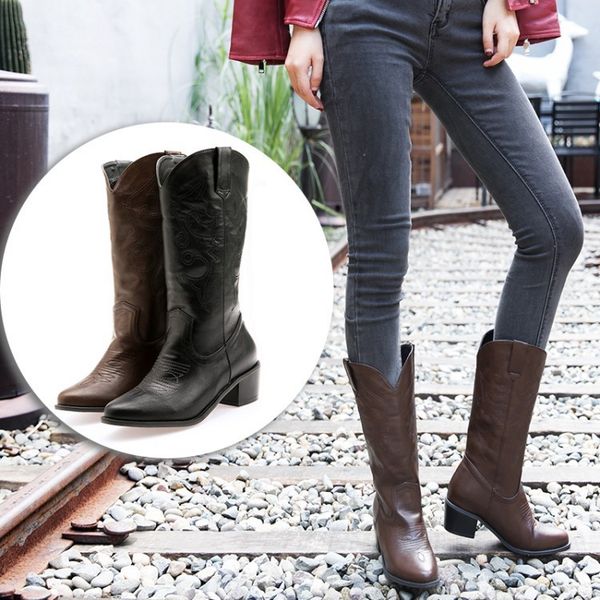 

printing boots locomotive thick boots high with will code, Black