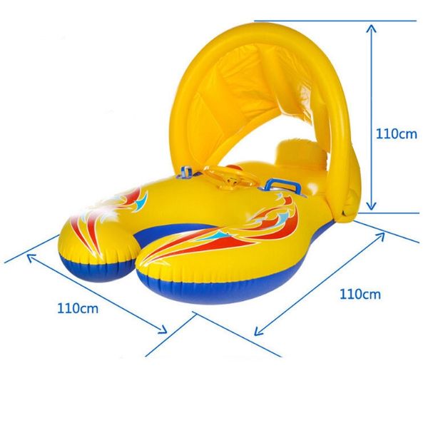 

infant sunshade seat parent-child interactive swimming ring inflatable swimming ring inflatable swimming pool retractable and life vest bu