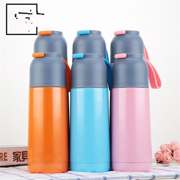 

350ml 500ml silicone vacuum bottle student cute outdoor travel portable cup creative preserve heat orange pink blue glass 24jfd1