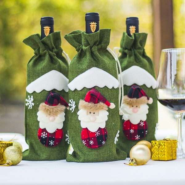 

red wine bottle cover bags decoration home party christmas merry christmas decoration