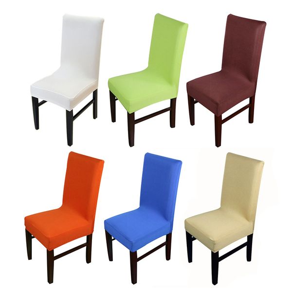 

1pcs solid color stretch home decor dining chair cover spandex decoration covering office banquet l chair covers 43002