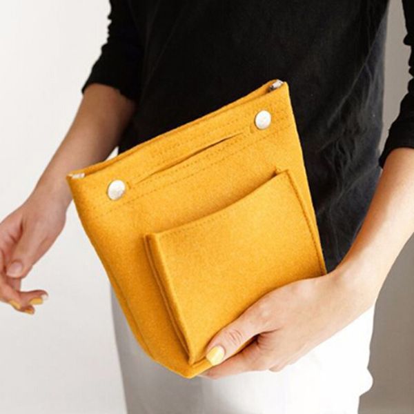 

women felt travel insert organizer handbag organizer insert bag purse large liner lady makeup cosmetic bag female tote