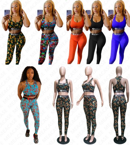 

women's swimwear letter print push up bra tank + leggings pants 2 piece luxury bikini set summer outfit beach swimming tracksuit d7305, White