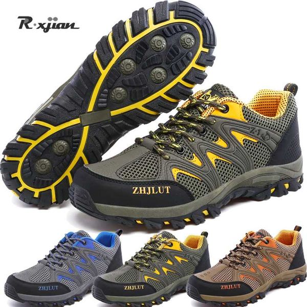 

fashion leather trekking shoes for men breathable mountain climbing shoes outdoor non-slip sneakers hiking boots buty trekingowe