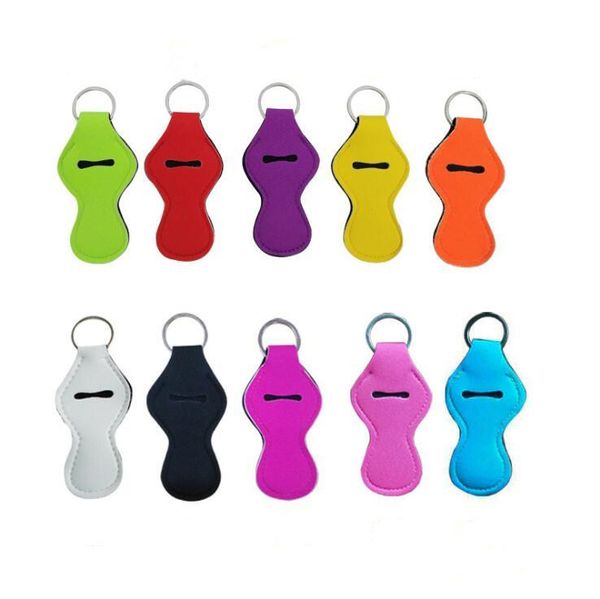 

neoprene keychain sports printed chapstick holder leopard keychian wrap lipstick cover party favor christmas gift 63 design 300pcs lxl246a-a