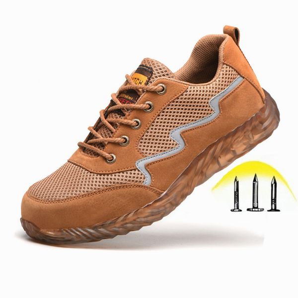 

indestructible work shoes men's steel toe industrial safety boots casual breathable sneakers puncture proof comfortable shoes, Black