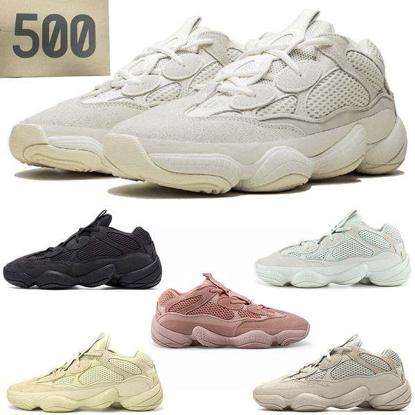 

2019 new bone white 500 kanye west running shoes utility black blush super moon yellow salt men sports luxury designer sneakers 36-45