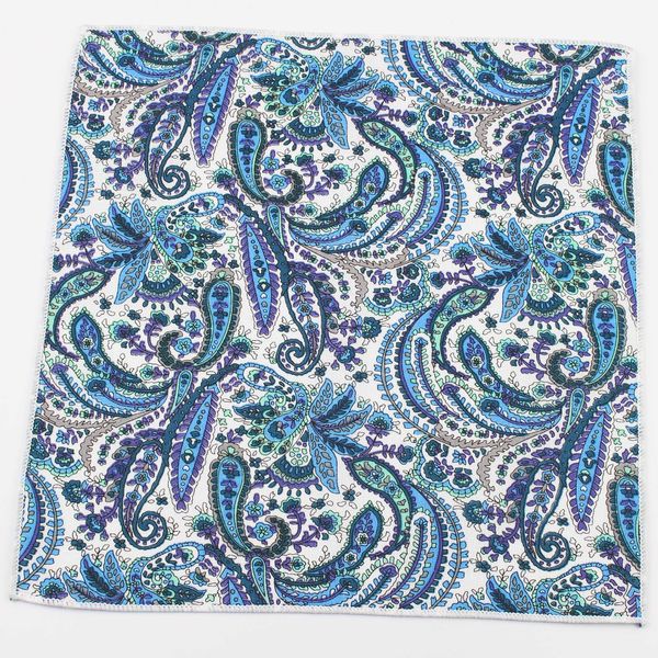 

paisley cotton handkerchiefs woven floral printing flower pocket square mens casual square pockets handkerchief towels, Black;blue
