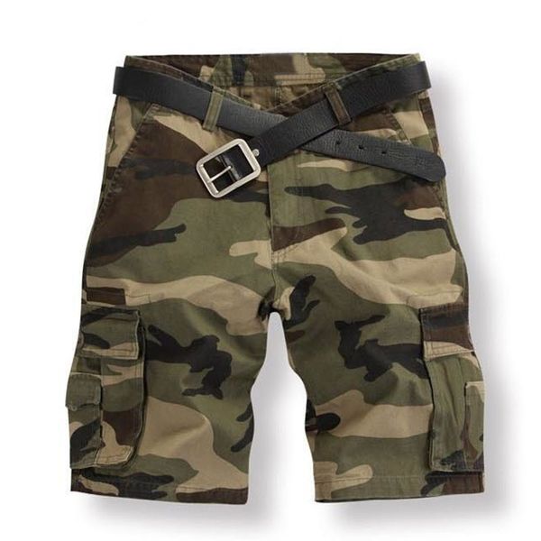 

men summer outdoor sports beach short trousers male hiking camping climbing training loose straight camo breathable cargo shorts, Brown;gray