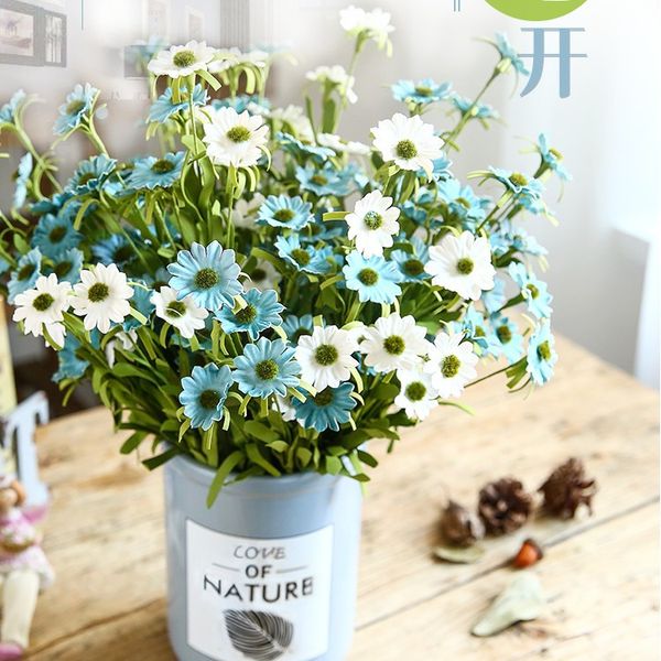 

10pcs/lot simulation daisy bouquet 9 heads fake daisy flower creative home garden decoration artificial fake flower wreath plants