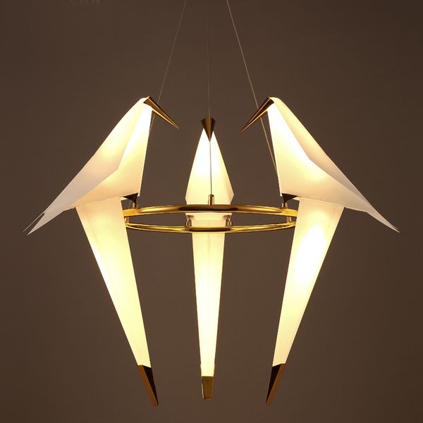 Modern Bird Cage Pendant Lamp Living Room Bedroom Origami Bird Light Kitchen Dining Room Paper House Hanging Lighting Fixtures Ceiling Lamps Ceiling