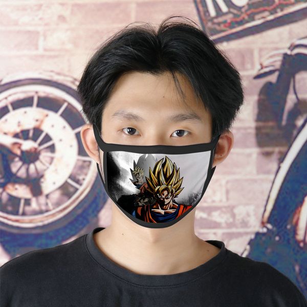 

dhl shipping dragon ball super manga 0620 washable face mask reusable facemasks for lady ice silk double mask masque tissu tapabocas bc, Black
