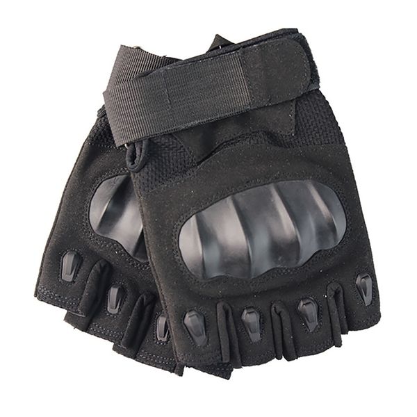 

winter half finger sports gloves hard knuckle gloves microfiber,nylon paintball shoot combat anti-skid bicycle, Black