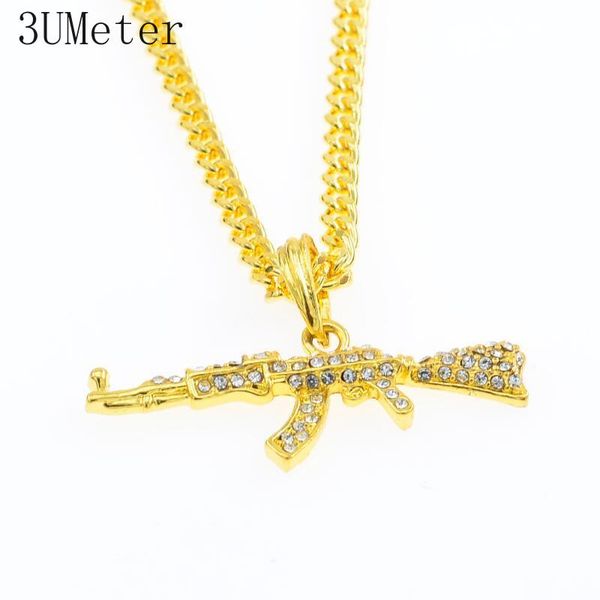 

lateefah hip hop sieraden voor vrouwen mannen gold lange ketting kettingen hiphop pistool hanger ketting geschenken, Silver