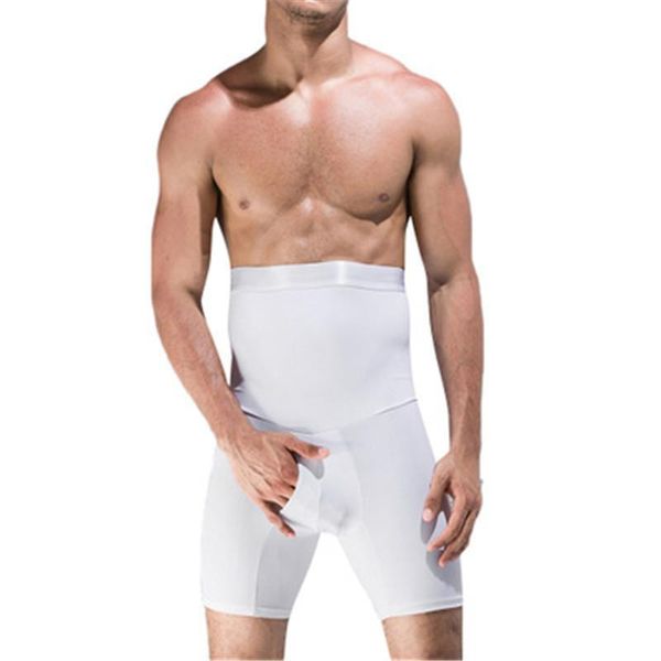 

men's slimming body shaper fitness high waist stretch abdomen tummy control shaping underbust corset shapewear cinechers, Black;gray