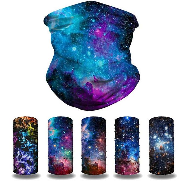 

starry sky headgear outdoor sports dust-proof mask capless hat printing neck cover riding headscarf for unisex, Black