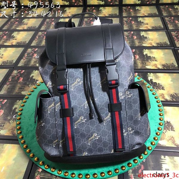 

2020 gu-ccci tiger print soft premium canvas backpack 495563 size:34*42*16cm